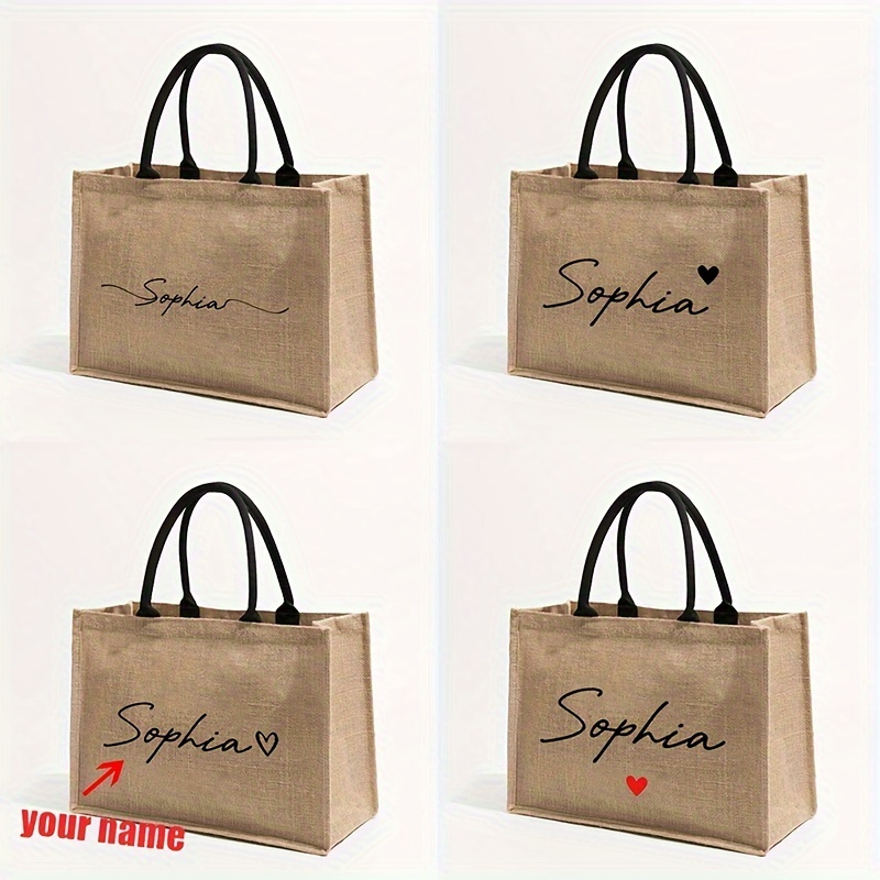 Linen Bag Bulk - Tas Pantai Custom Bermotif Nama, Tas