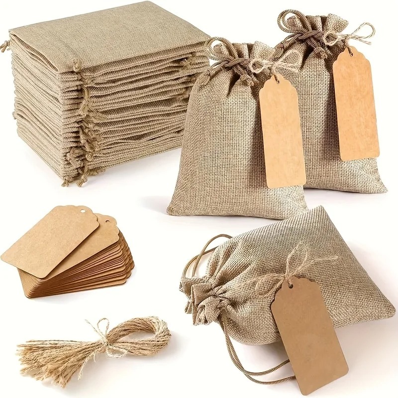 Linen Bag Bulk - 21/51 Buah Kantong Bundel Linen, Tas