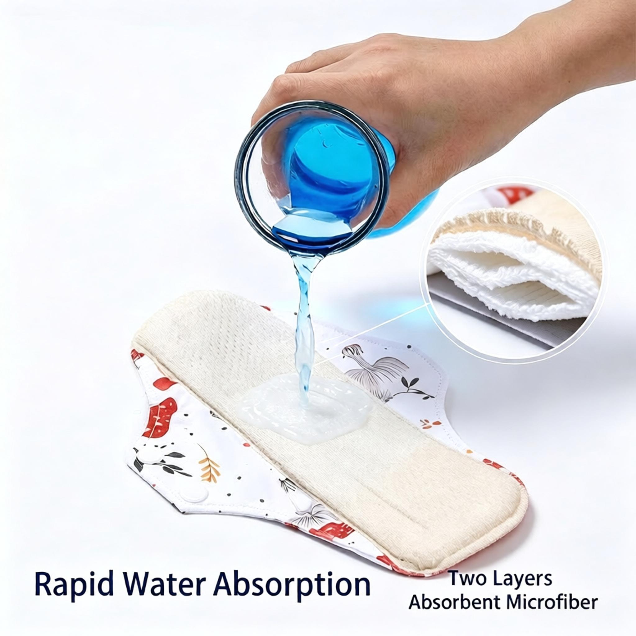 Cloth Pad Reusable - 5Pcs Set Pembalut Menstruasi Bersayap dari