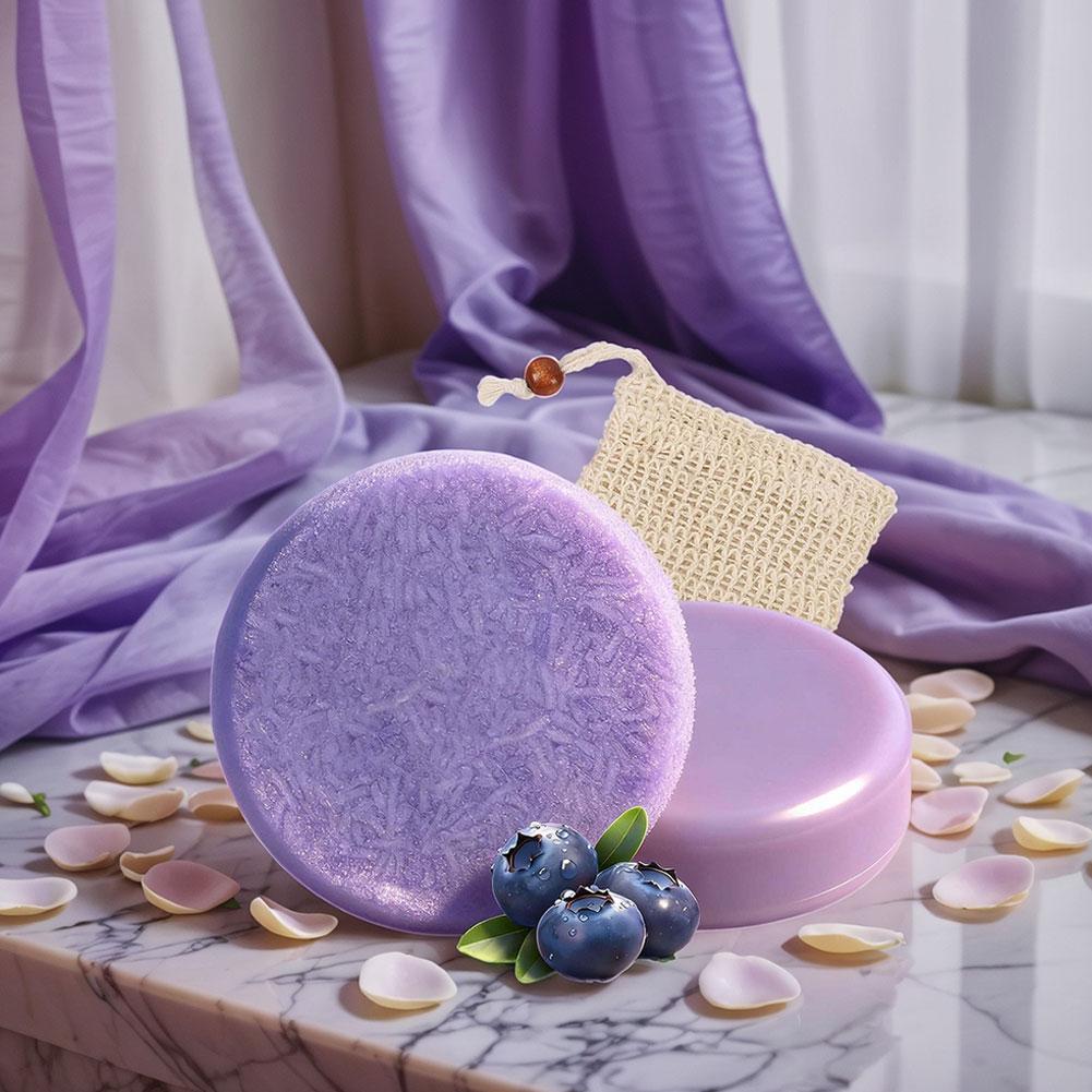 Bar Soap Shampoo Solid - Sabun Esensial Sampo Blueberry Berbasis Tumbuhan