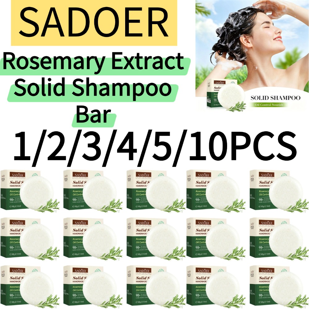 Bar Soap Shampoo Solid - SADOER 1/2/3/4/5/10PCS Ekstrak Rosemary Sampo Padat