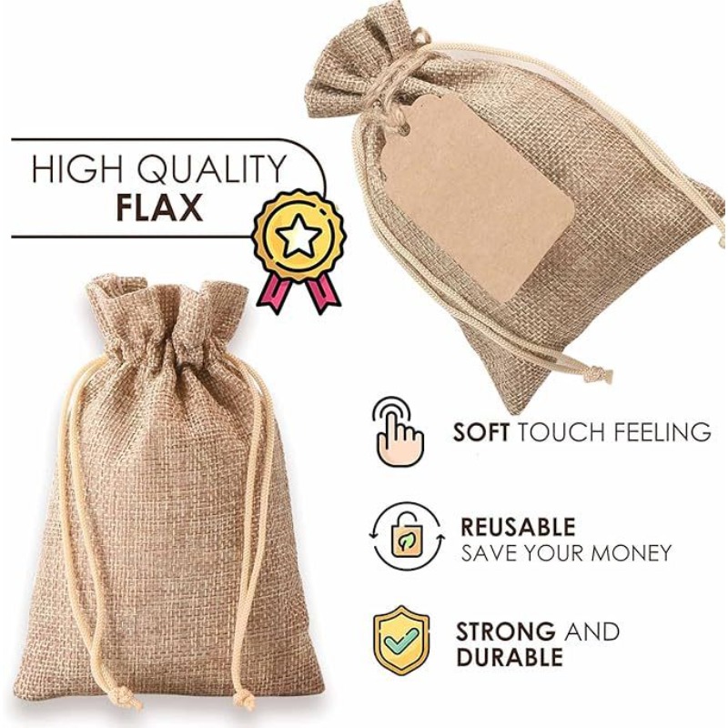 21/51 Buah Kantong Bundel Line - Linen Bag Bulk ulasan dan harga