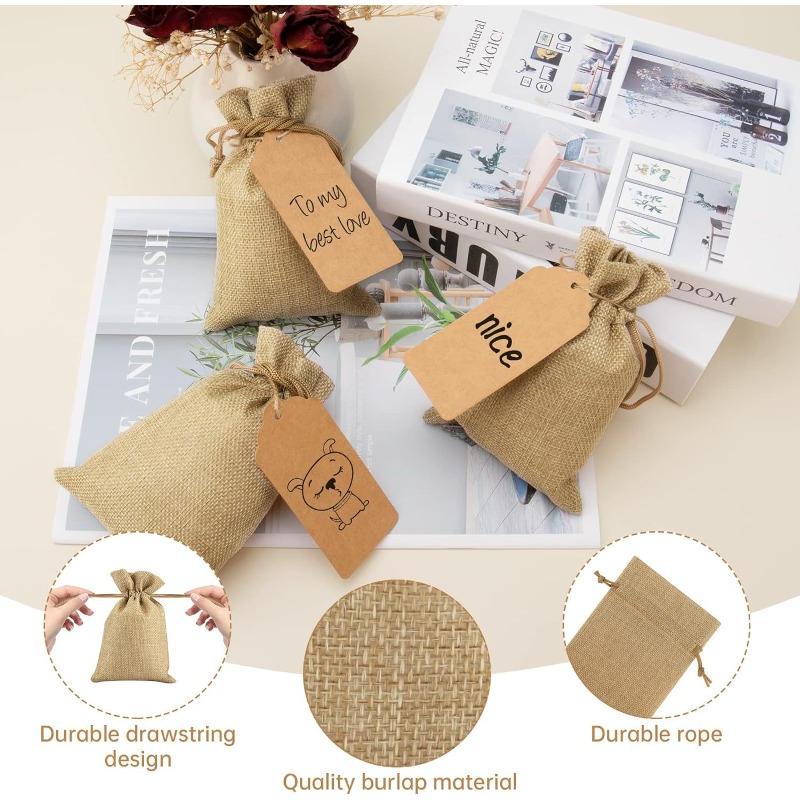 21/51 Buah Kantong Bundel Line - Linen Bag Bulk ulasan dan harga