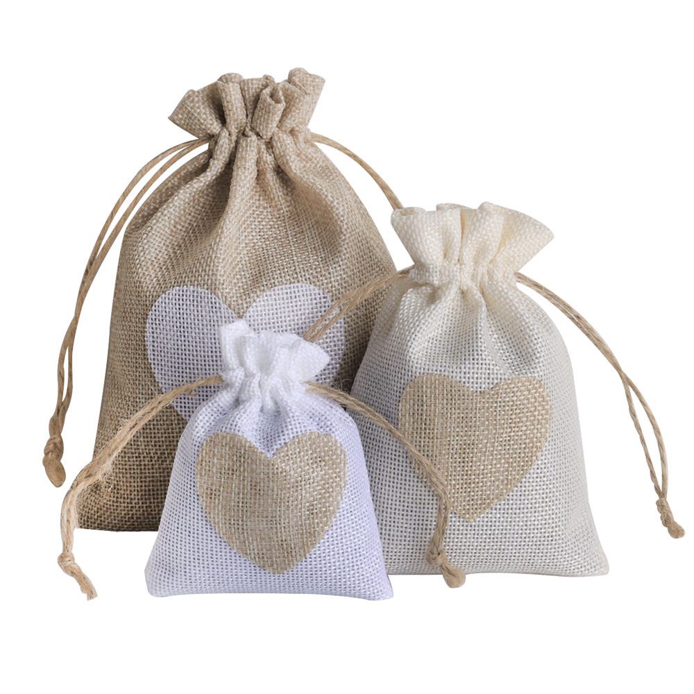 Tas perhiasan Linen hati 5 bua - Linen Bag Bulk ulasan dan harga
